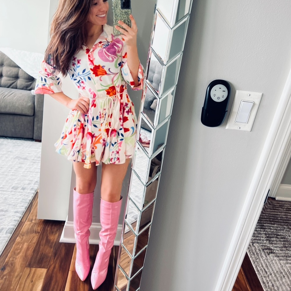 Colorful Belted Dress Small